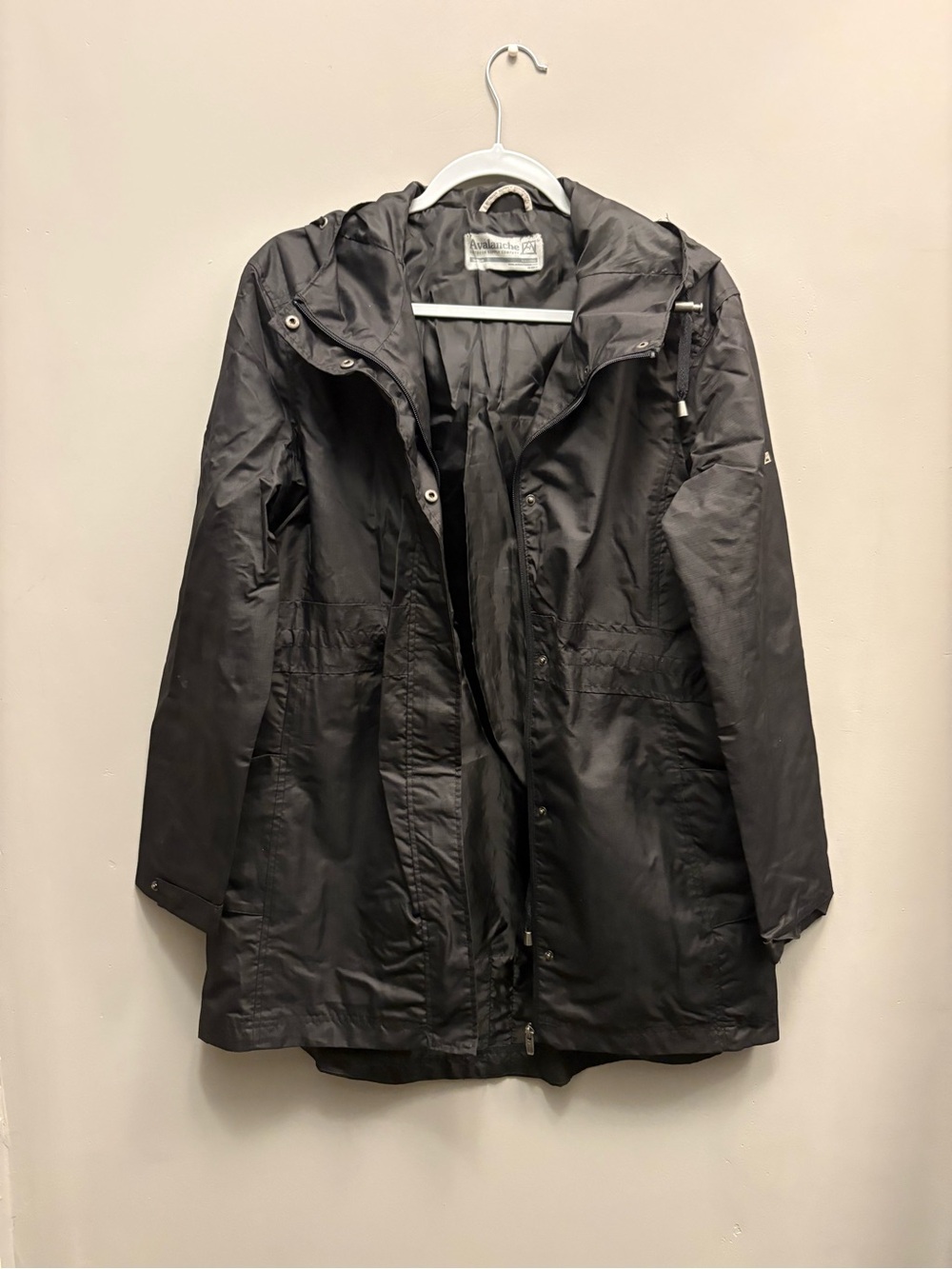 Avalanche Black Hooded Trench Coat
